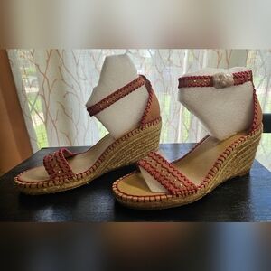 8 M Dusty Pink Charming Espadrille Wedges